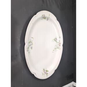Alice‎ Austria Vintage Platter, Purple Roses Design, 14" Porcelain Dish, Decor